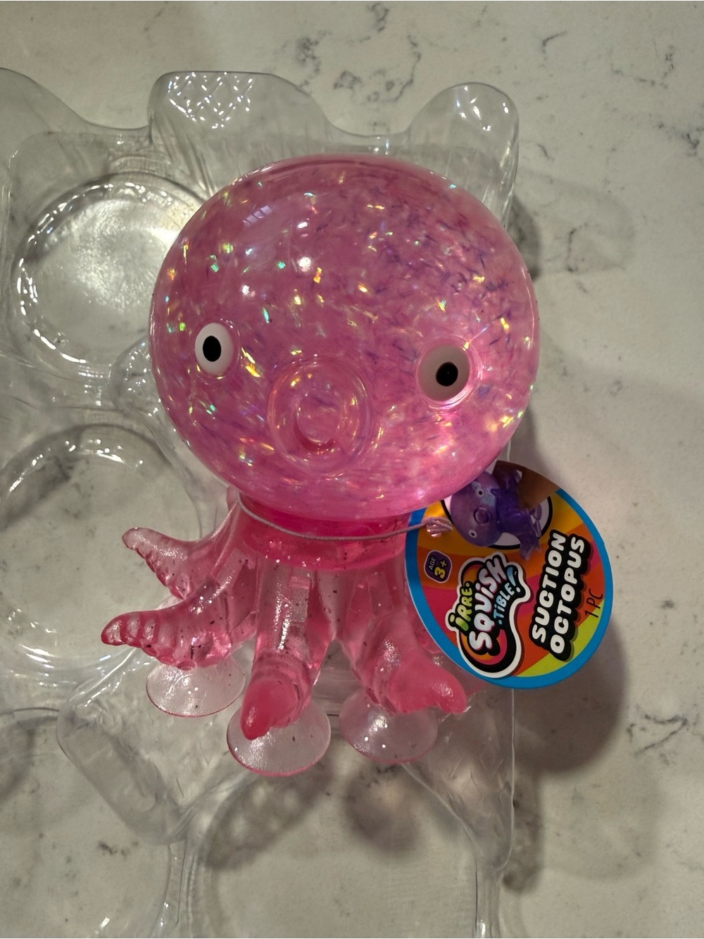 Sparkle Suction Octopus Toy - Pink